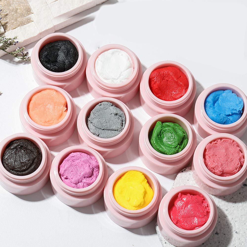 Amazon Com 3d Diy Sculpture Carving Gel Nail Art Design 12 Solid Colors Soak Off Uv Led Nail Painting Gel 3d Carving Gel 4d Sculpture Uv Gel Painting Acrylic Modelling Nail Art Manicure