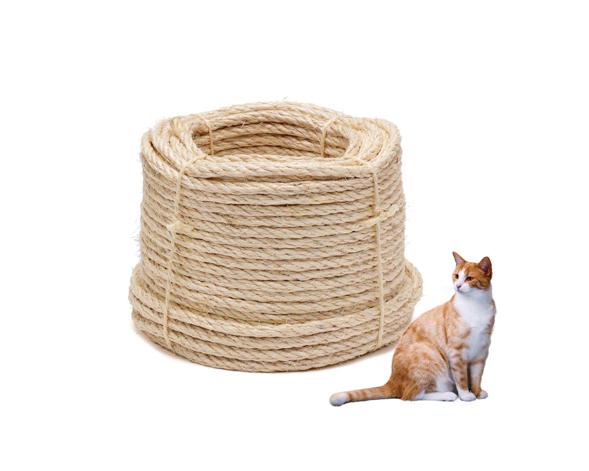 La cordeline Natural Sisal Rope ± 50 m Diameter 8 mm for Gardening, DIY, Craft, Cat Tree
