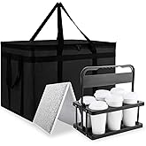 Cooler Insulated Food Delivery Bag & Drink Carrier with Hard Bottom, XXX-Large Pizza Bags for Commercial Food Delivery, Grocery Catering Travel Thermal Frozen Carrier, Cold Warmer Accessories