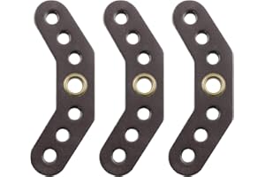 WHYHKJ 3pcs Brown Leather Bow Yoke with Metal Grommet Bow Sling Strap Leather Yoke Bracket Mount for Compound Bow Wrist Sling