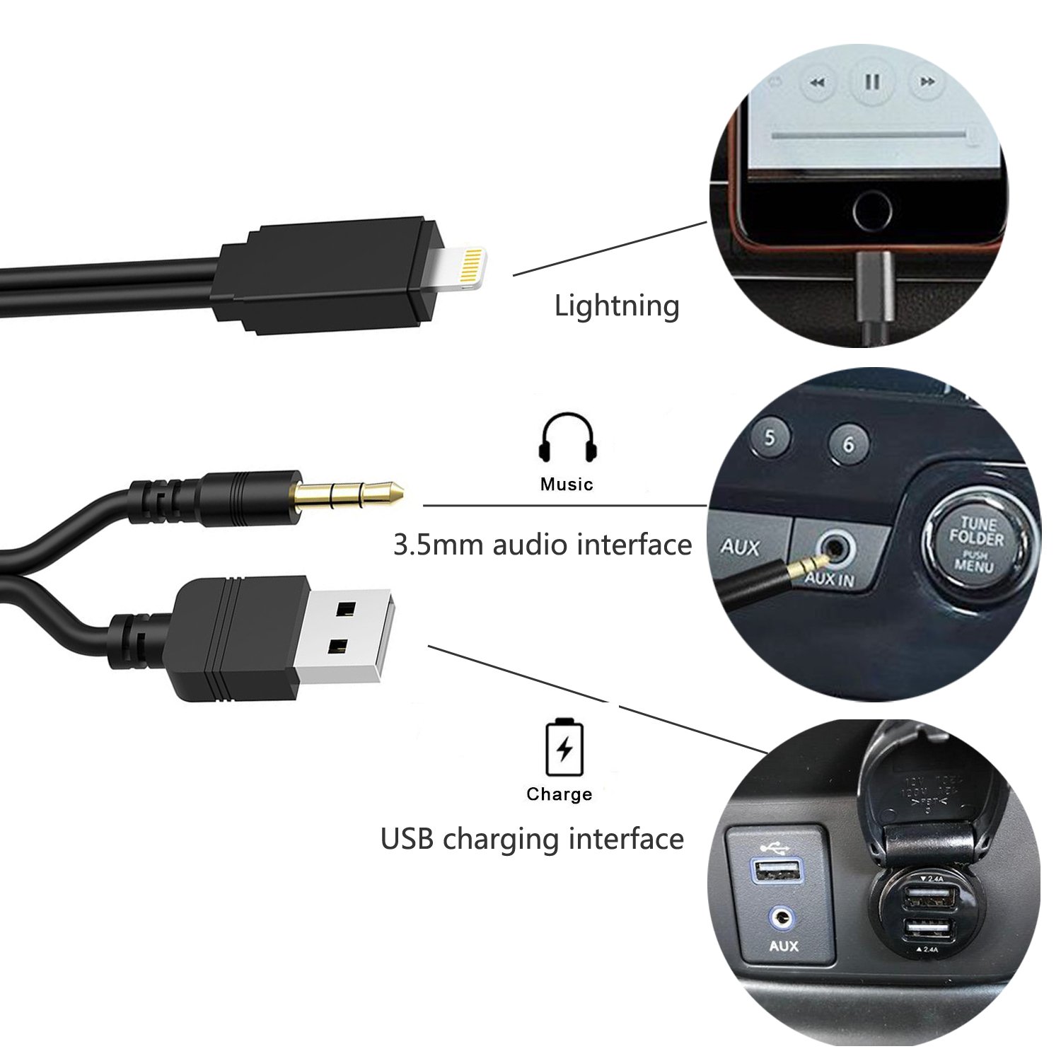 最も優遇 Chelink車オーディオaux Usbアダプタ3 5 Mm Auxコネクターlightning充電ケーブルフィットトヨタホンダfor Iphone 7 7 Plus Iphone8 5 C 5s 6 6s B07jtbfb New限定品 Livehouseeurope Com