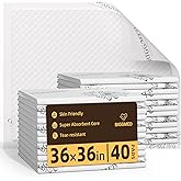 Heavy Duty Incontinence Underpads 36" x 36" 40 Count, Ultra Absorbent Disposable Bed Pads 130 Gram Tear-Resistant Chucks Pads for Adults, Kids, Elderly and Home Care