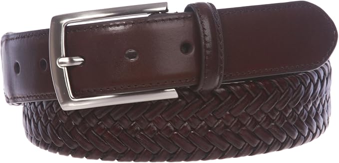 leather braided belt men's