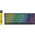 ATTACK SHARK X68 HE Rapid Trigger Mechanical Gaming Keyboard 60% Wired with Adjustable Actuation,Hall Effect Magnetic Switch,8KHz Polling Rate,RGB Backlit,Top Mount,Side Printed Keycap(Black Contour)