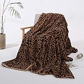 Velboa Super Soft Leopard Blanket Double Layer Bedding Thick Sofa Cover Furry Fuzzy Fax Fur Throw Blanket (Brown,63 x 79 Inch)