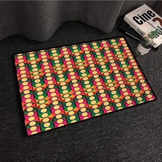 Alfombrillas de Piso para niños Retro, Color Pastel Floral arreglo con