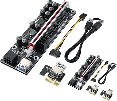 MZHOU PCIE Riser 1x to 16x VER011-PRO GPU Mining Powered Adapter Card 2 Pack