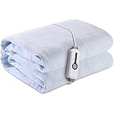 SUNNY HEAT Heated Mattress Pad Twin Size 39''x75''- 4 Heating Levels, 10-Hour Auto Shut Off, ETL Certified, Breathable Heating Mattress with Deep Pocket, White