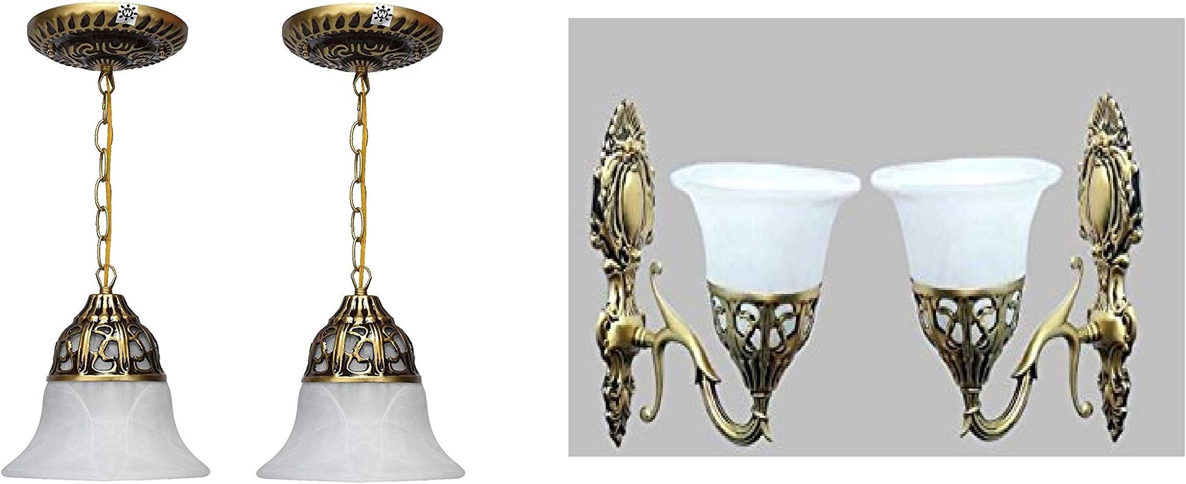 WHITERAY (2 Wall Lamp and 2 Hanging Light Unique Modern Ceiling Hanging Light/wall light Living Room Bedroom,Office, Hotel Restaurant, Cafe,Resort for Interior