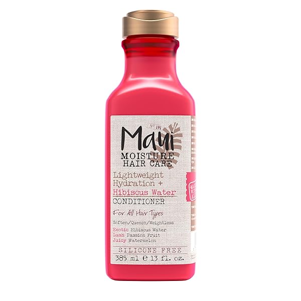 MAUI MOISTURE LIGHTWEIGHT HYDRATION + HIBISCUS WATER CONDITIONER, NOURISHING ALOE VERA CONDITIONER SOFTENS & QUENCHES HAIR, VEGAN & SILICONE-FREE, 13 FL OZ