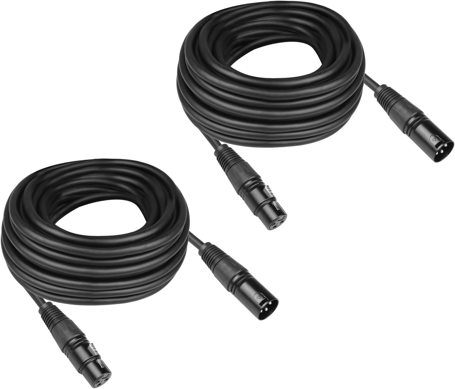 2 Pack 3 Pin XLR DMX Stage Light Cable Wire 50ft/15m for Spotlight Par Light Moving Head Light