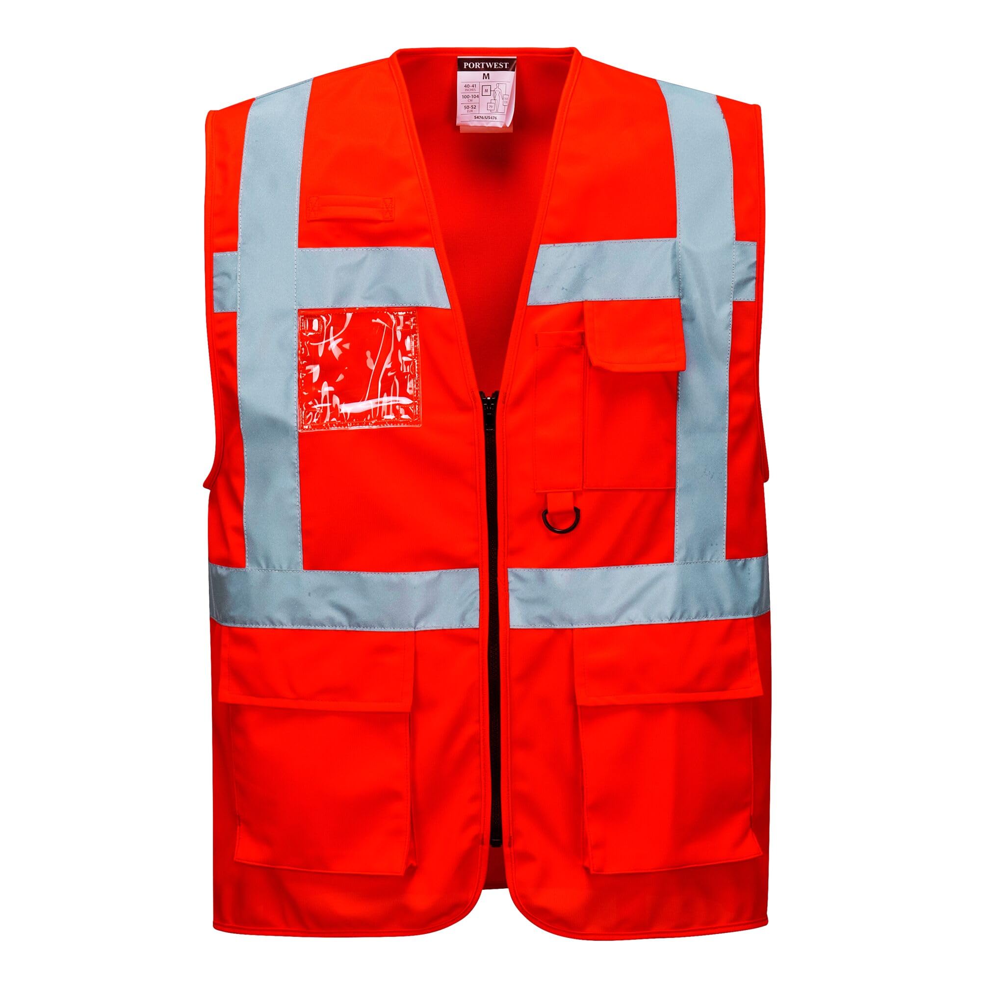 Portwest S476 Hi Vis Executive Safety Vest - Lightweight Reflective High Viz Outdoor Waistcoat Safety Security Workwear, Red, XXXL — image 1