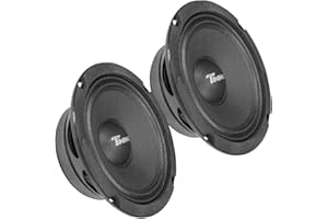 Timpano 6.5 Inch Shallow Midrange Speaker 500 Watts TPT-MR6-4 PRO Bundle 6.5 Midrange Speakers 4 Ohm Shallow Mount Car Audio Speaker, Pro Audio Loudspeaker Compact for Doors (Pair)