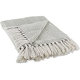 DII Herringbone Striped Collection Cotton Throw Blanket, 50x60, Artichoke