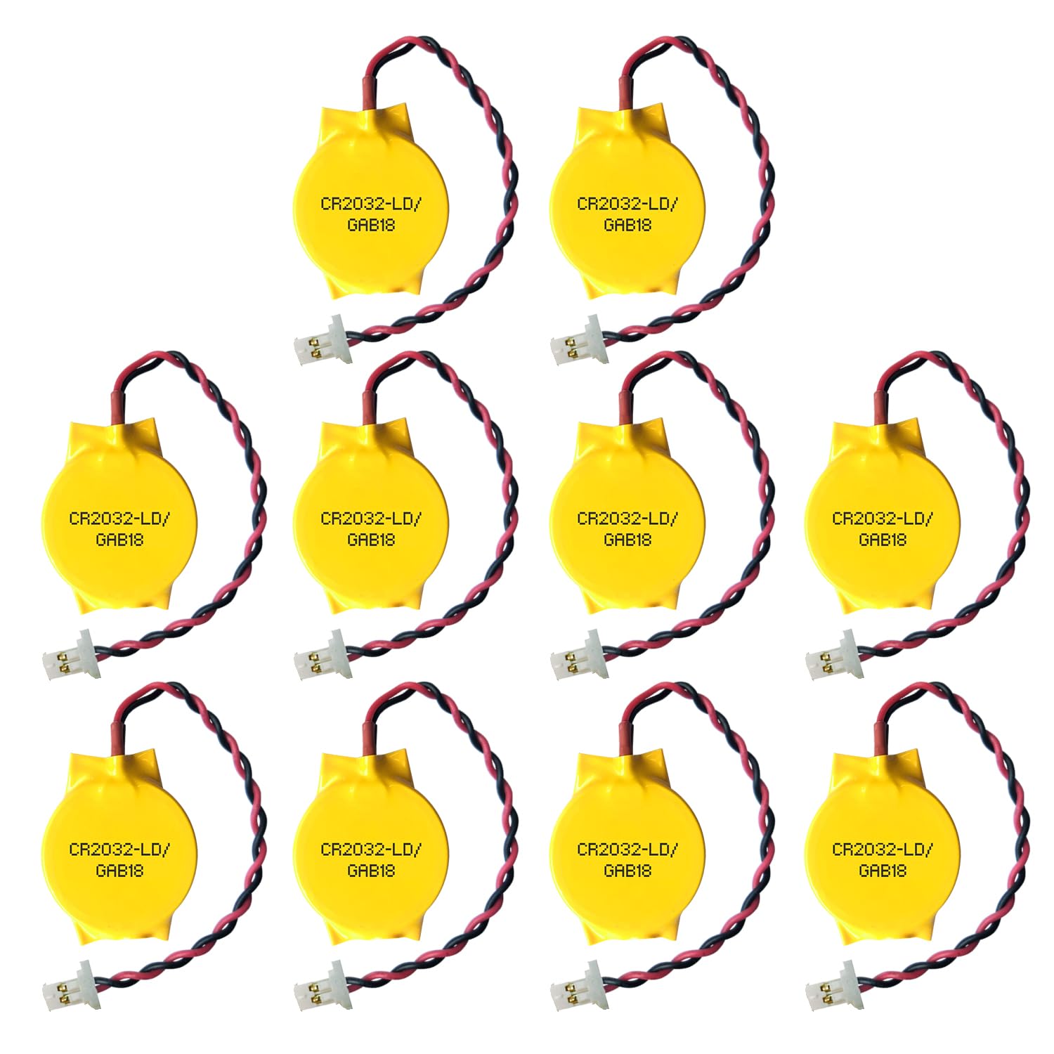 EEMB 10PACK 3V CR2032 CMOS Battery with Wire Leads