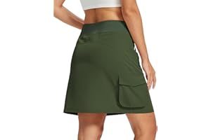 MoFiz Women 18" Hiking Cargo Skort with Pockets High Waisted Athletic Casual Summer Quick Dry Golf Tennis Skirts