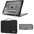 MOSISO Compatible with MacBook Pro 14 inch Case 2025-2021 M4 M3 M2 M1 A3112 A3185 A3401 A2918 A2992 A2779 A2442 Pro Max, Plastic Hard Shell with TPU Bumper&Carrying Sleeve Bag&Keyboard Cover, Black