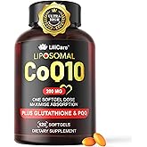 CoQ10-200mg-Softgels, 120 Servings Liposomal CoQ10 PQQ & Black Pepper Extract for Maximum Absorption - Ultra Ubiquinone Coenzyme Q10 Supplement Powerful Antioxidant Supports Hear-t & Energy Boost