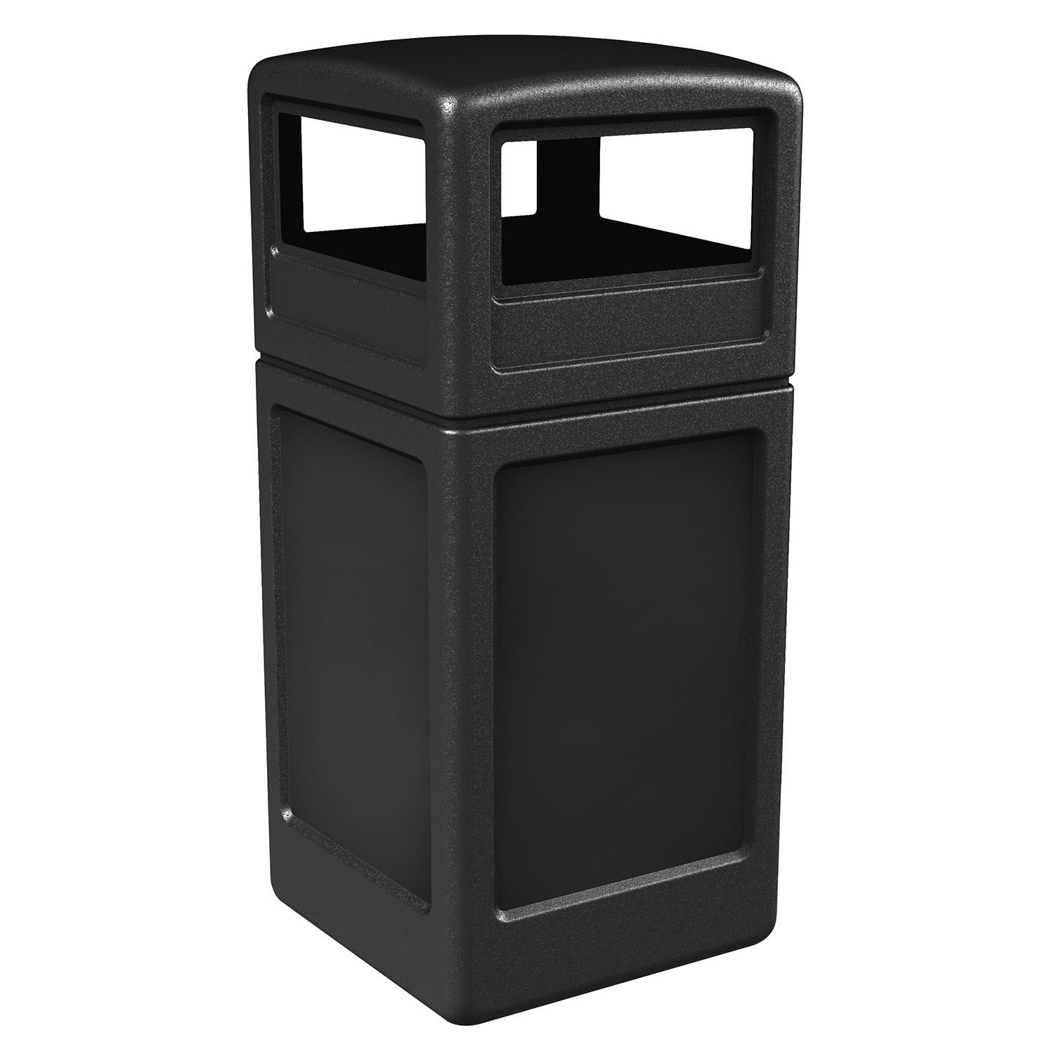Commercial Zone Square Waste Container with Dome Lid Polyethylene 42