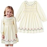 Curipeer Baby Girls Long Sleeve Flora Toddler Girls Cotton Casual Outfit Dress 12M-8Y