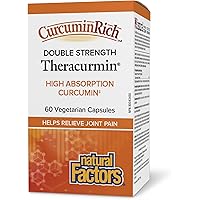 Natural Factors Theracurmin CurcuminRich DOUBLE STRENGTH 60 mg, 60 Vegetarian Capsules, High Absorption Curcumin, Helps Relie