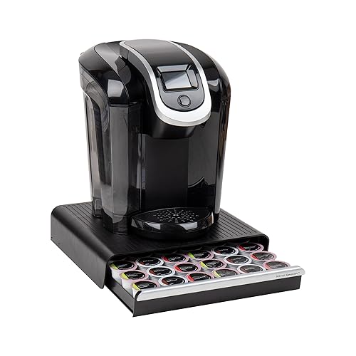 Mind Reader Single Serve Coffee Pod Drawer, 36 Pod Capacity, Countertop Organizer, Breakroom, 12.75"L x 13"W x 3"H, Black