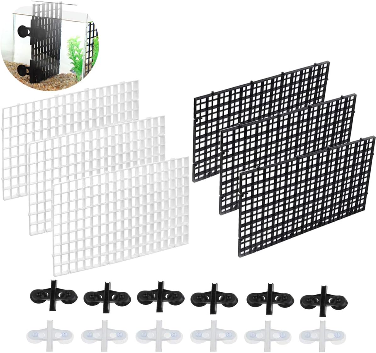 mengger 6 Stück Aquarium Divider Mesh Isolation Board Fish Tank Divider