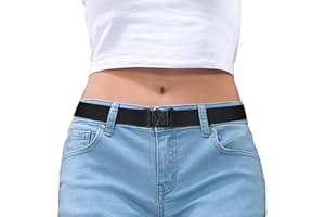 SUOSDEY Women Invisible Belt, Comfortable Adjustable Stretch No Show Belt with Flat Buckle