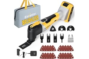 ENVENTOR 20V Cordless Oscillating Multitool, Brushless Oscillating Saw with 28 pcs Accessories, Fast Charger Oscillating Tool for Trimming, Sanding, Cutting, 6 Variable Speeds, 4° Oscillation Angle
