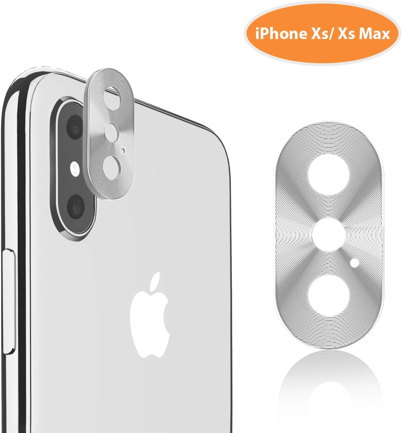 iPhone Xs Max Camera Lens Protector – TINICR Ultra Thin Metal [Not Glass] Back Rear Camera Lens Screen Cover Case Shield Compatible for iPhone Xs/Xs Max (2018), Silver