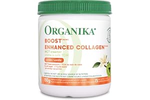 Organika Canadian-Made Enhanced Collagen Boost with MCT Oil Powder and Vanilla - 150g