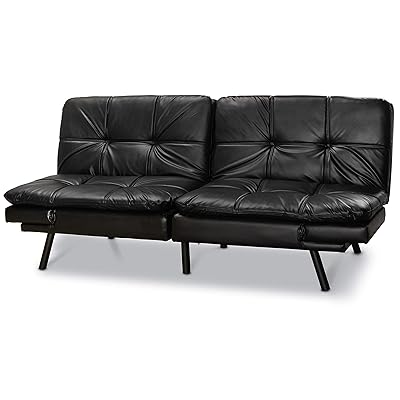 Mainstay Memory Foam Black Futon for Comfortable Seating and Sleep