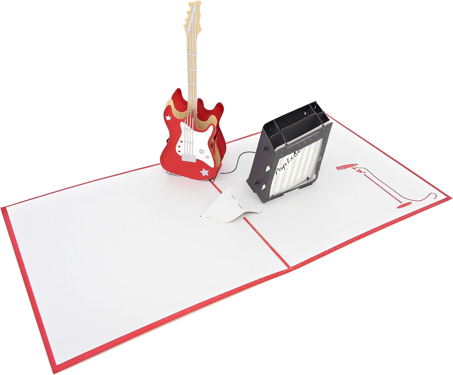 PopLife® Guitar and Amp 3D Pop Up Fathers Day Card, Happy Birthday, Congratulations, Retirement, Teacher Gift, Musician - Image 3