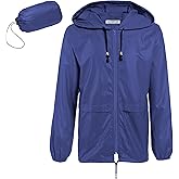 COOFANDY Mens Packable Rain Jacket Lightweight Waterproof Raincoat with Hood Outdoor Rain Gear Travel Hiking Cycling