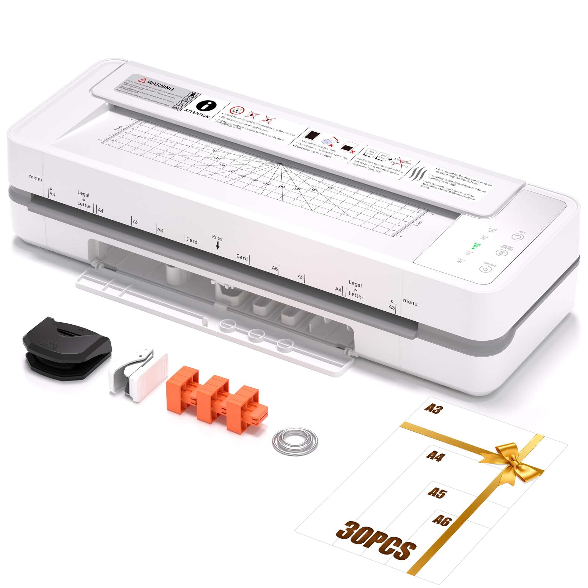 Photo 1 of Commercial Laminator Machine 13 Inch 4-Roller, 55s Fast Warm-Up Never-Jam Lamination Machine, 3-10 Mil Thickness, Supports 11x17 & A3 Document Laminating, Includes 30 Laminating Sheets White