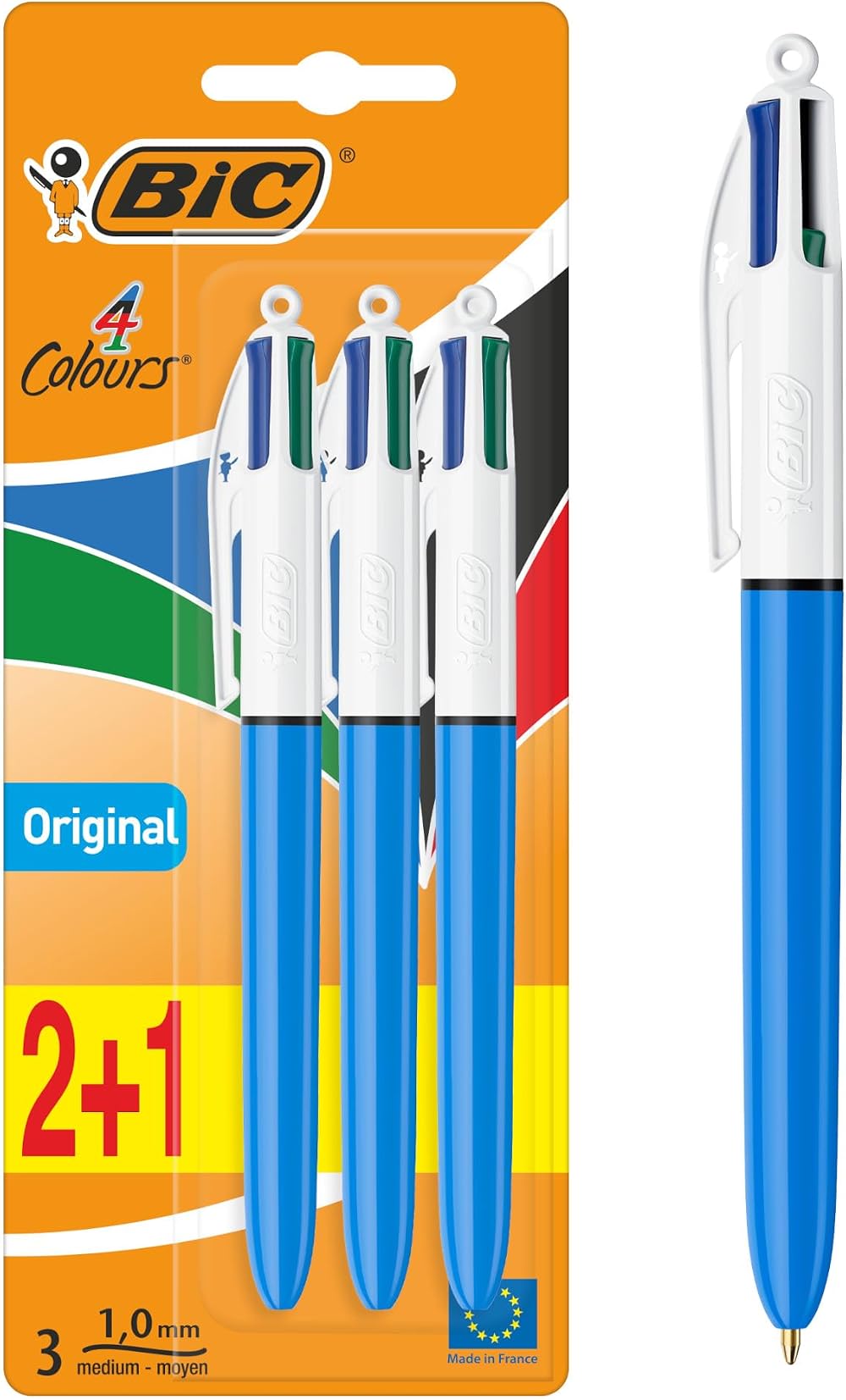 BIC 4 Colours Pens Multicolour Retractable Pack of 3