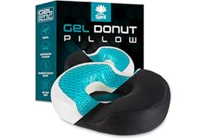 Healthy Spirit Gel Donut Pillow | Donut Cushion for Tailbone Hemorrhoid Cushion Coccyx Sciatica Pregnancy Cushion, Black