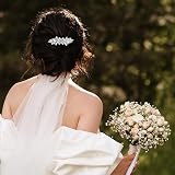 Sibba Flower Hair Clips 2 Pack Silver Bridal Prom Hair Pins Crystal Bling view 6
