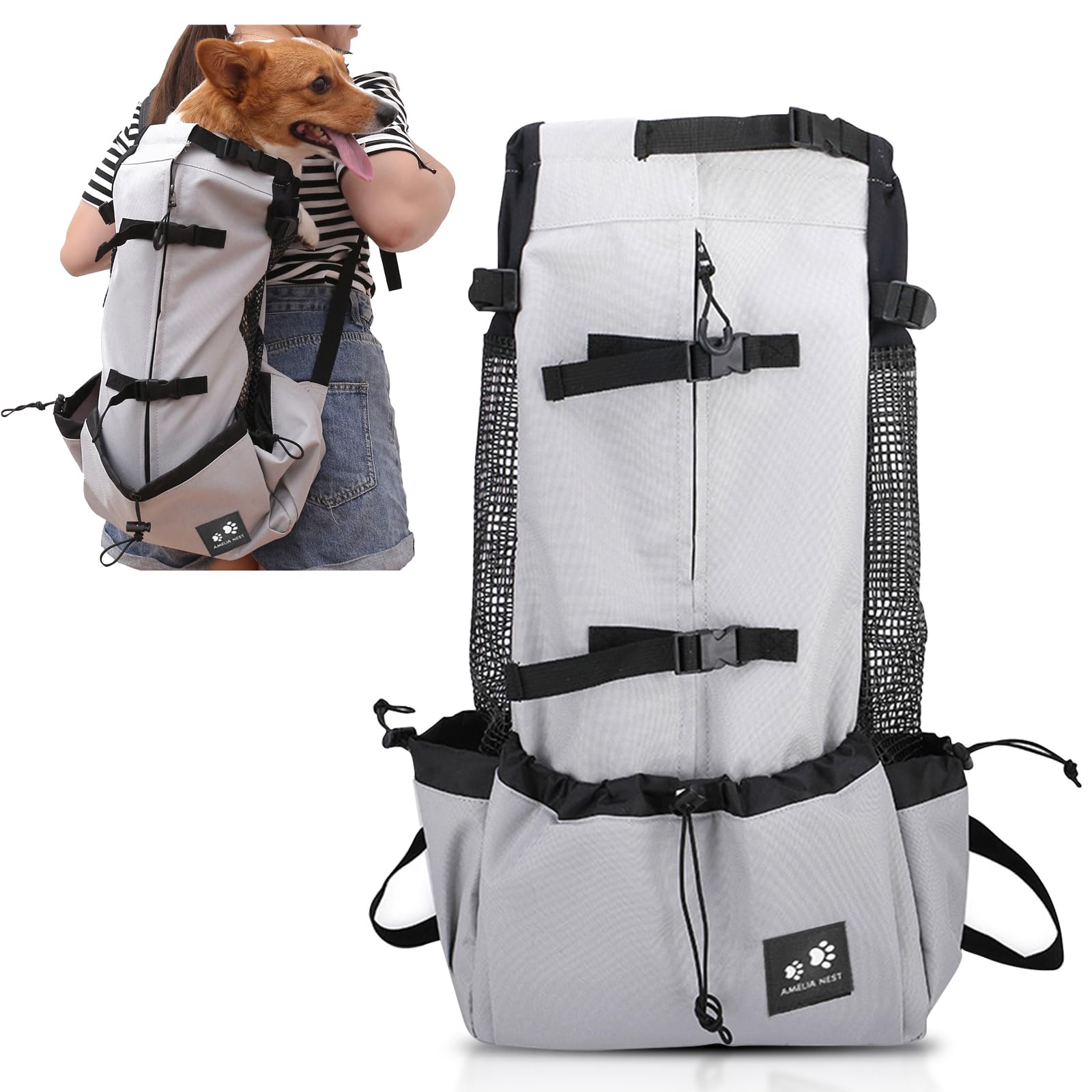 PETCUTE Dog Cat Carrier Backpack dog travel bag backpack for Puppy cat Breathable pet carrier bag with Adjustable bag mouth waterproof backpack for pet Up to 5KG