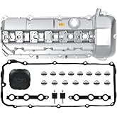 XIMAKA Upgrade Aluminum Valve Cover Kit Fit for 1999-2003 BMW 323i 323ci 325i 328i 330i 525i 528i 530i Z3 X5, M52 M54, 2.0L 2.2L 2.5L 2.8L 3.0L, with Gasket, Bolts, Cap, Replace# 11121432928