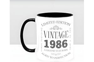 40th Birthday Coffee Mug Gift for Women & Men, 1986 Vintage 11oz Ceramic Mug Gift for 40 Year Old Men Women, Husband Wife, Fu