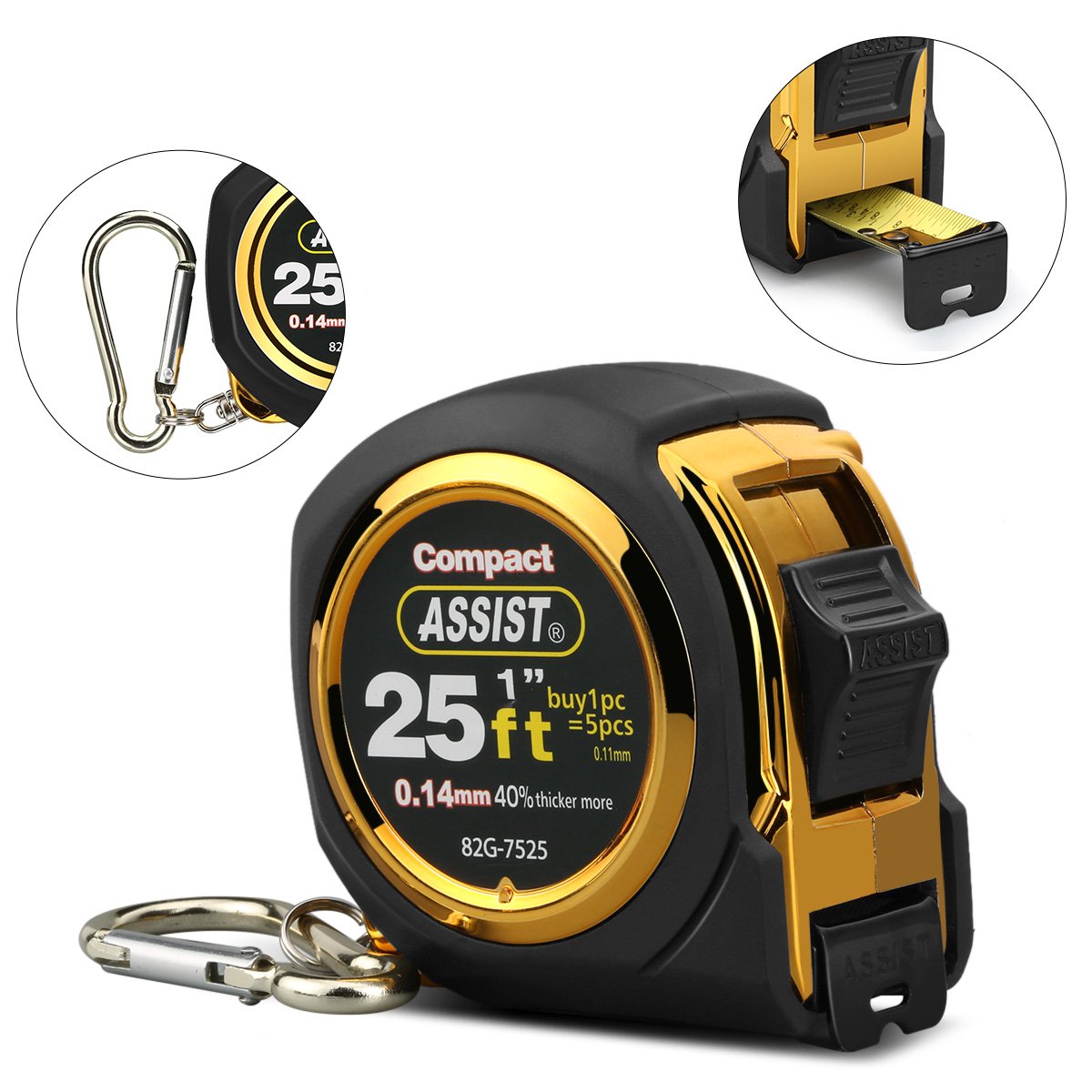 ASSIST 25ft(7.5m) Tape Measure Inches and Metric Measurement Double