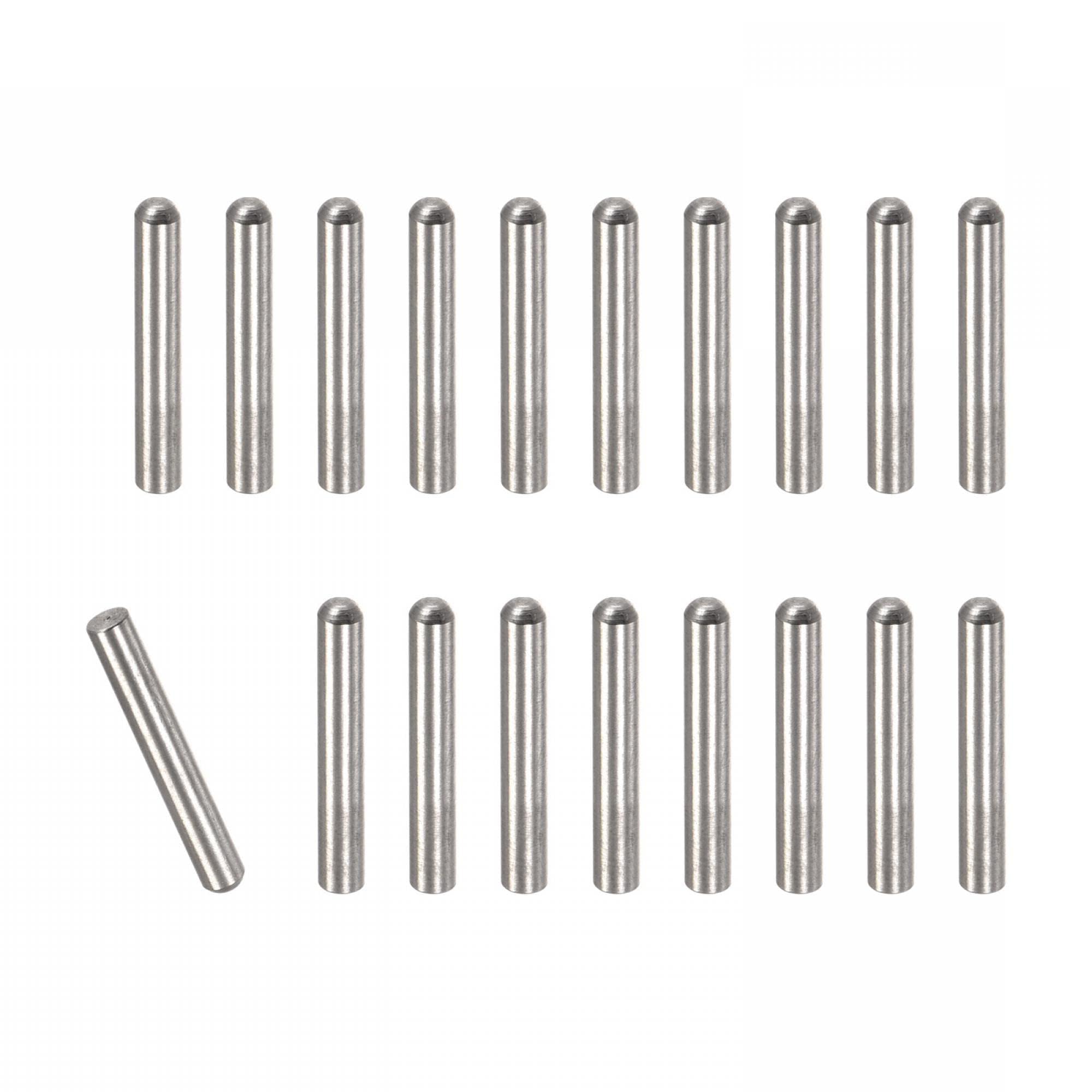 Unifizz 50Pcs 3 x 15mm Dowel Pin 304 Stainless Steel Round Head Flat Chamfered End Bunk Bed Pins Shelf Pegs Support Shelves Fasten Elements