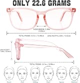 COOLOO Blue Light Blocking Glasses Anti Glare Lightweight TR90 Frames view 3
