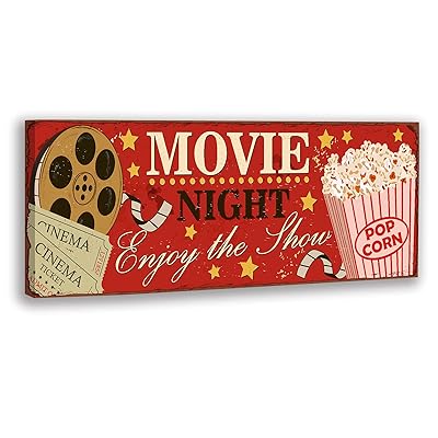 Buy Cinema Sign Vintage Movie Canvas Art Poster Home Movie Theater Sign Popcorn Wall Art Movie Reel Home Theater Decor Film Posters Movie Art On Canvas Painting Home Living Room Bedroom Decoration