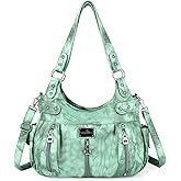 Angel Kiss Large Purses and Handbags for Women Washed Faux Leather Crossbody Hobo Satchel Shoulder Handbag Tote Purse