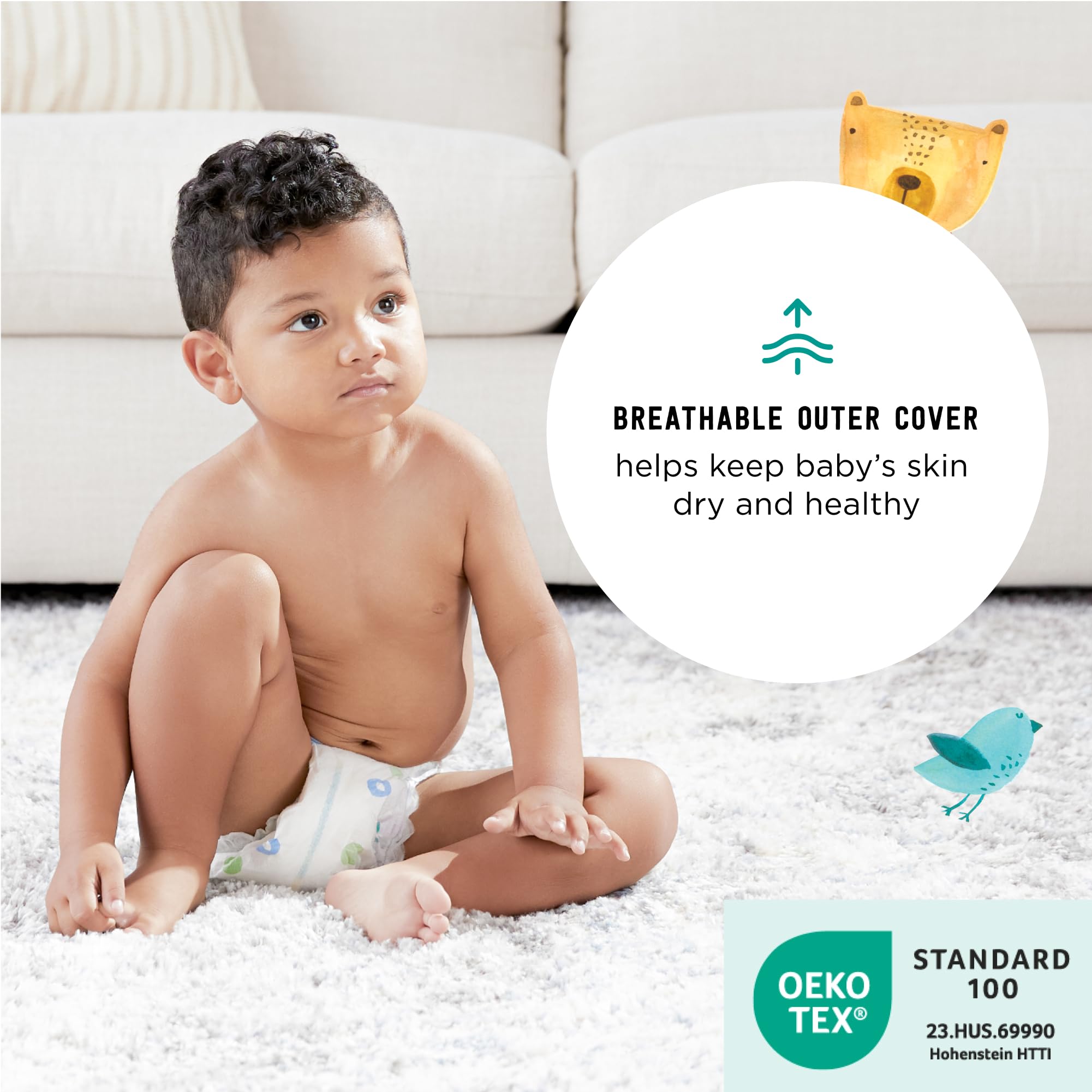 Amazon Brand - Mama Bear Gentle Touch Diapers, Size 7, 80 Count (4 packs of 20)
