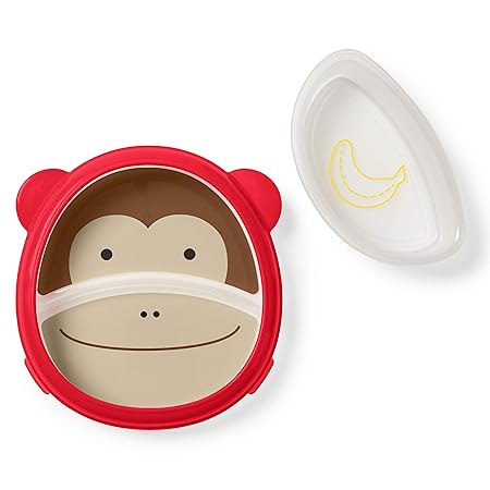 Skip Hop Zoo Eat Neat Plate and Bowl (Brown Monkey)