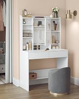 VASAGLE KAILYN Dressing Table with LED Lights White 2 Drawers Vanity Desk view 8