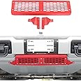 Front Bumper Grille for Hummer EV SUV/SUT Accessories Red Carbon Steel Front Bumper Cover Lower Guards Trim Panel Grill Air Intake Protector Accessories 1 Piece Mesh Style Lower Grille Trim